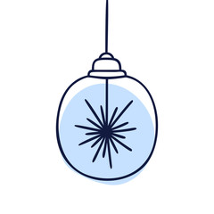 Hand drawn vector geometric loft lamps. Edison lamps and modern sketch. Vintage light bulbs doodle art hanging free hand line style vector