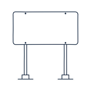 recommend clip art: rectangle Road traffic sign vector icon in outline doodle style. Blank board with place for text Isolated on white information sign Vector illustration.