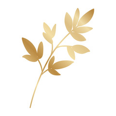 Isolated gold leaf plant vector design