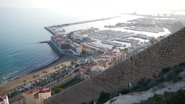 Views of luxury yachts on the Spanish marina