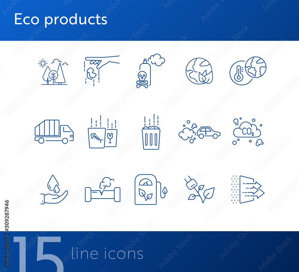 Wall mural Eco line icons