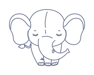 Isolated cute elephant cartoon vector design