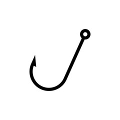 fishing hook icon trendy flat design