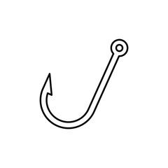 fishing hook icon trendy flat design