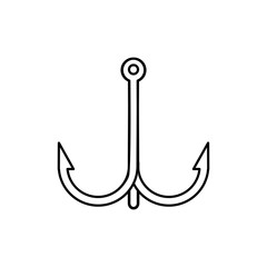 fishing hook icon trendy flat design