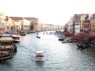 Fototapeta na wymiar Beautiful view of the Grand Canal from Rialto Bridge in Venice, Italy.
