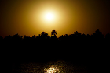 Obraz na płótnie Canvas Nile Cruise sunset at Aswan and Luxor Egypt