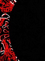 Stylish frame for an invitation card for a holiday, wedding, anniversary, birthday, greeting card for Valentine's Day in black-red, white with lines. Vampire background.