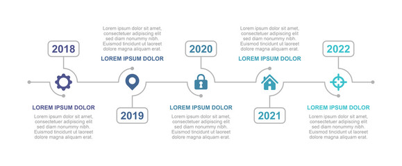 Timeline and infographic concept design, modern, with icons. Easy to customize template. EPS 10.