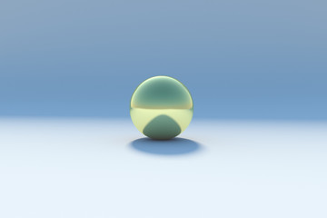 gold ball on blue background