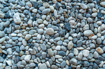 Round pebbles sea