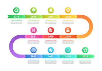 Timeline and infographic concept design, modern, with icons. Easy to customize template. EPS 10.