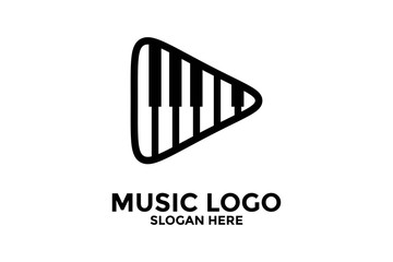 Music Logo Icon Vector Illustration, Music Logo Template