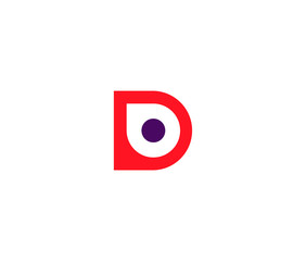 Letter D with point place Vector logo design. Creative minimalism Logo Icon Minimal emblem design template
