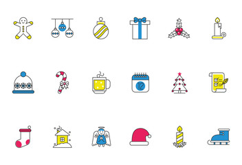 bundle of happy merry christmas icons