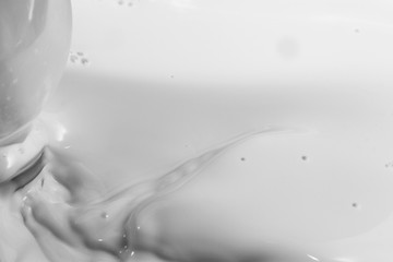 Close up of milk cream splash