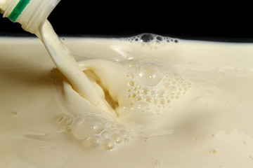 Close up of milk cream splash
