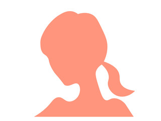女性の頭部シルエット