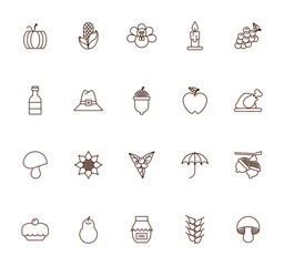 bundle of thanksgiving set icons