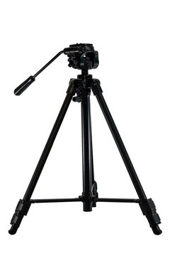 Tripod panhead in isolated white background with clipping path.