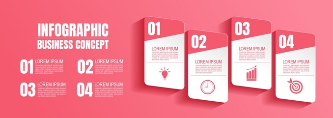 infographic business, process chart design template for presentation. abstract timeline elements, vector illustration, EPS10.