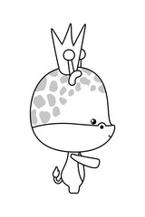 Cute giraffe with crown vector design