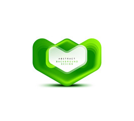 Vector arrow geometric banner created with blend color shapes effects. Trendy simple button, icon or business branding logo template, minimal style. Illustration For Wallpaper, Banner, Background