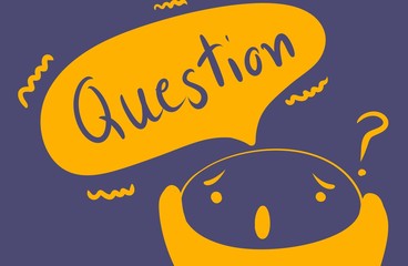 Question word on yellow box 