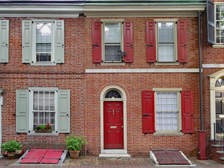 Colonial type brick row houses, Society Hill area of Philadelphia