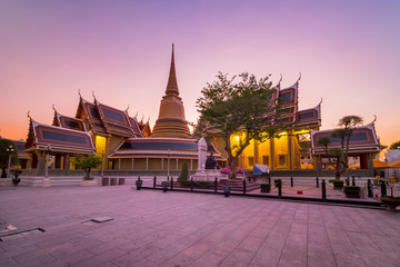 evening time view of the first grade royal monastery, Wat Ratchabophit Sathitmahasimaram, since 1869 Bangkok, Thailand