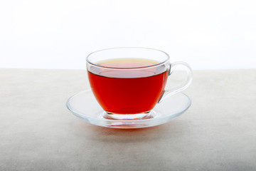 Tea Cup isolated on a white background - white table - red tea