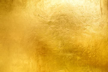 Zelfklevend Fotobehang Gouden glanzende muur abstracte textuur als achtergrond, mooie luxe en elegant © Phawat