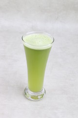 lemon and mint juice on glass on - kiwi juice - a white background