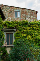 Fototapeta na wymiar Woman statue in the window. Italy, Europe
