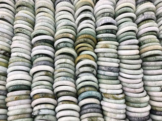 Jade stone bracelet colorful collection background
