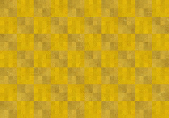 背景：市松模様 幾何学模様 幾何学 金箔 屏風 金 ゴールド テクスチャー モザイク ブロック