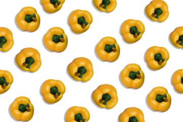 fresh yellow bell pepper on white background