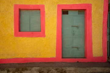 Fototapeta na wymiar Entrance door to a house in the town of Aksum, Ethiopia