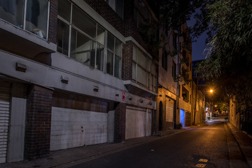 Fototapeta na wymiar urban back street at night