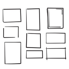 set of doodle boxes illustration with hand drawn style vector isolated