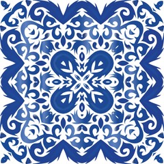 Portuguese ornamental azulejo ceramic.