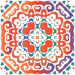 Ethnic ceramic tile in mexican talavera.
