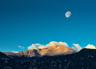 The moon over Pikes Peak