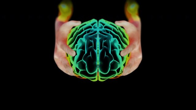 Brain Scan Representing Transcendental Gamma Brain Wave States in 3D CGI Rendering C