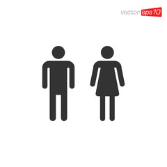Toilet Man and Women Icon Design Vector
