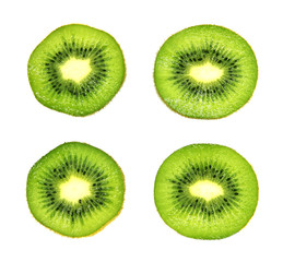 Fototapeta premium Kiwi isolated on the white background,Objects that have clipped paths have free space on the plate to place your product.