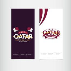 Happy Qatar national Day Celebrations vector template.