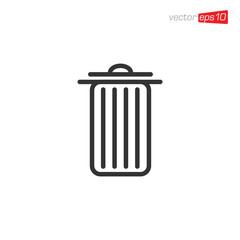 Trash Can Icon Design Vector