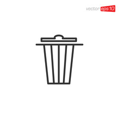 Trash Can Icon Design Vector