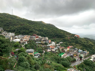 Fototapeta na wymiar cityscape view of Jiufen village, New Taipei City, Taiwan